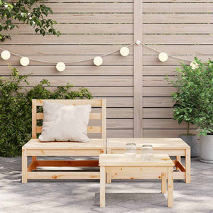 Divano Giardino Senza Braccioli con Poggiapiedi-Sofa da Giardino-Divanetto da esterno Massello Pino 414009