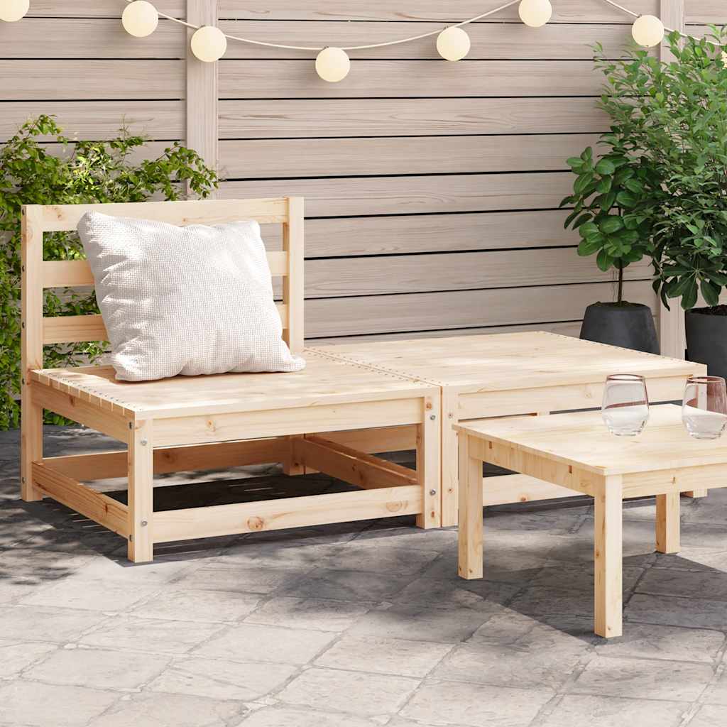 Divano Giardino Senza Braccioli con Poggiapiedi-Sofa da Giardino-Divanetto da esterno Massello Pino 414009