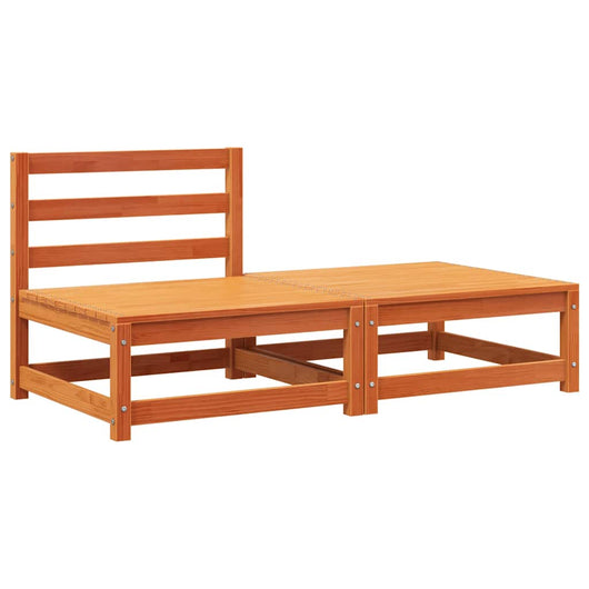 Divano senza Braccioli Giardino-Sofa da Giardino-Divanetto da esterno Poggiapiedi Marrone Cera Pino 791421