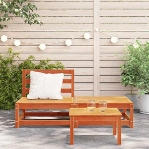 Divano senza Braccioli Giardino-Sofa da Giardino-Divanetto da esterno Poggiapiedi Marrone Cera Pino 791421