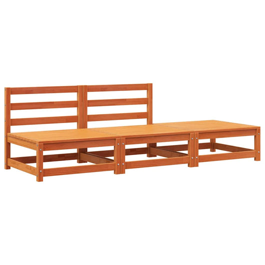 Divano senza Braccioli Giardino-Sofa da Giardino-Divanetto da esterno Poggiapiedi Marrone Cera Pino 524231