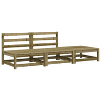 Divano Giardino Senza Braccioli con Poggiapiedi-Sofa da Giardino-Divanetto da esterno Pino Impregnato 833051