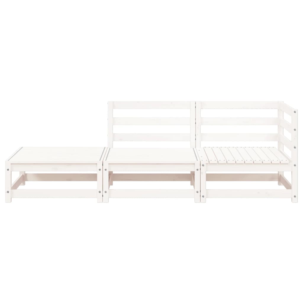 Divano Giardino con Poggiapiedi 2 Posti Massello Pino Bianco 837971