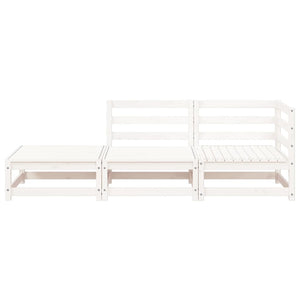 Divano Giardino con Poggiapiedi 2 Posti Massello Pino Bianco 837971