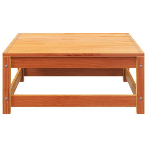 Divano Giardino con Poggiapiedi 2 Posti Marrone Cera Legno Pino