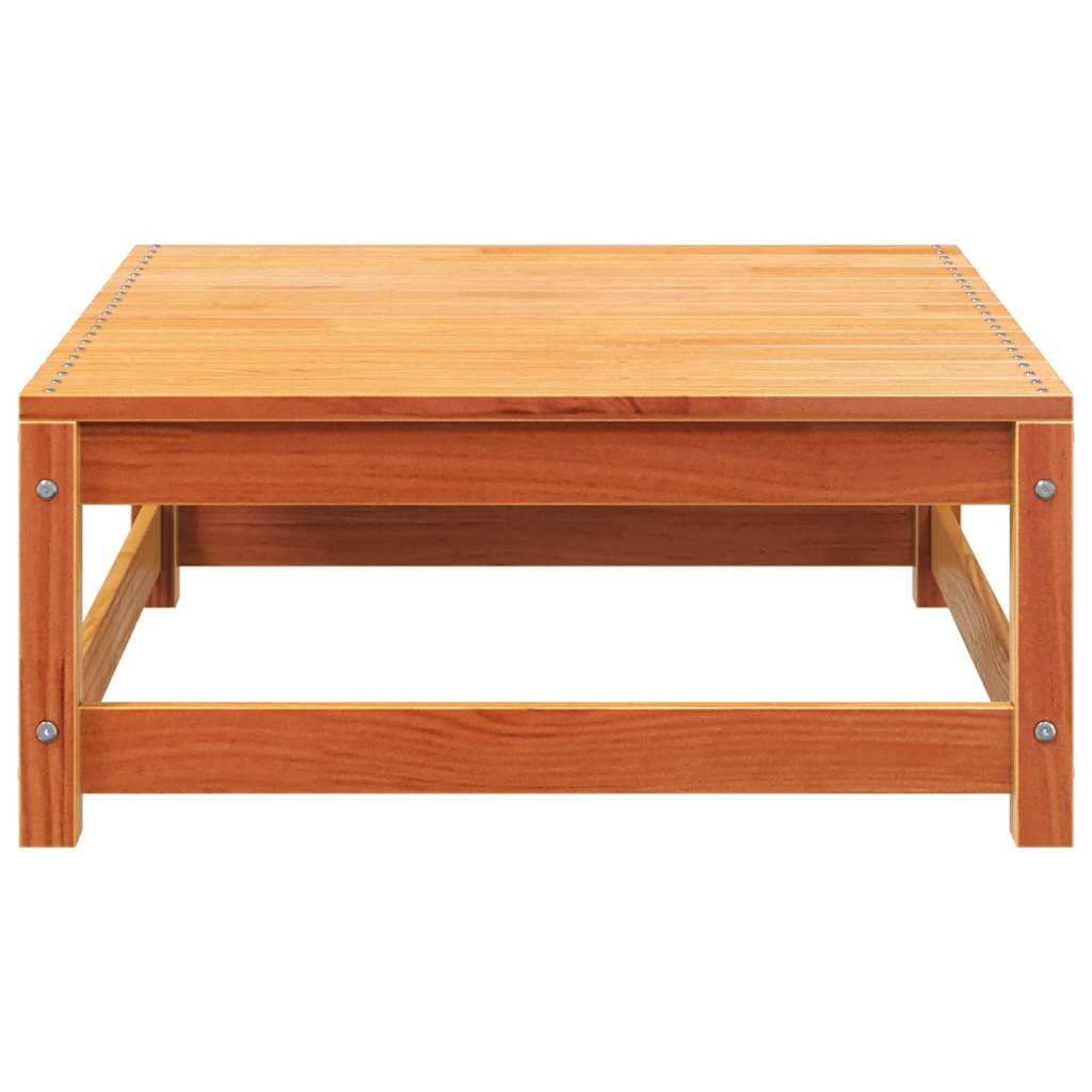 Divano Giardino con Poggiapiedi 2 Posti Marrone Cera Legno Pino 837974