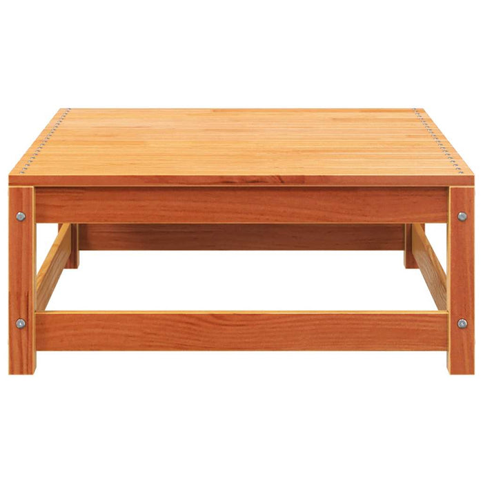 Divano Giardino con Poggiapiedi 2 Posti Marrone Cera Legno Pino 837974