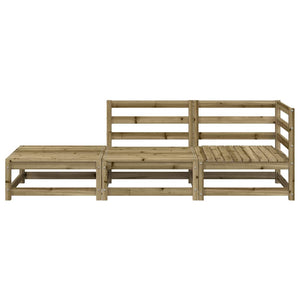 Divano Giardino con Poggiapiedi 2 Sedute Legno Impregnato Pino