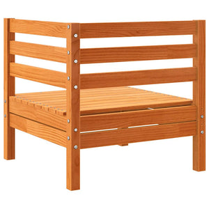 Divani Angolari Giardino 2pz-Sofa da giardino Marrone Cera Legno Massello Pino