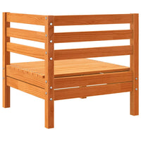 Divani Angolari Giardino 2pz Marrone Cera Legno Massello Pino 837988