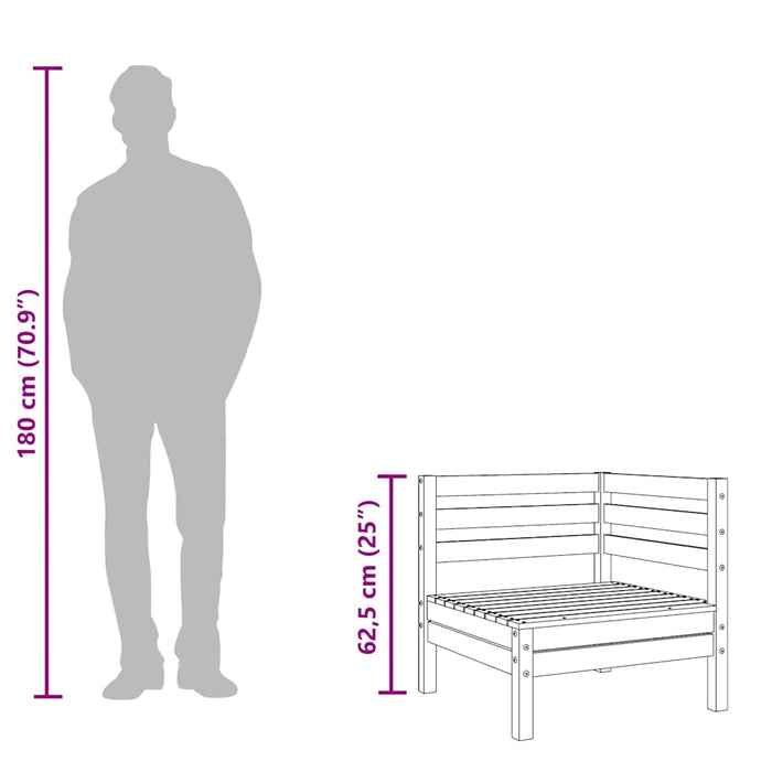 Divani Angolari da Giardino 2pz in Legno Massello di Douglas 837989