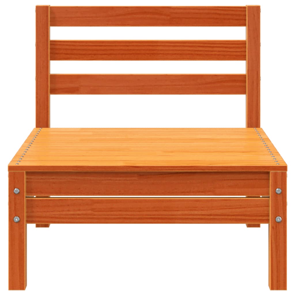 Divani Senza Braccioli Giardino 2pz Marrone Cera Massello Pino 838002