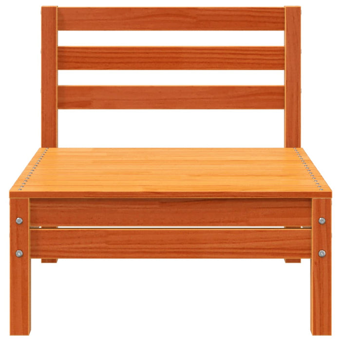 Divani Senza Braccioli Giardino 2pz Marrone Cera Massello Pino 838002