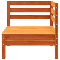 Divano Giardino 2 Posti e Poggiapiedi-Sofa da Giardino-Divanetto da esterno Marrone Cera Massello Pino