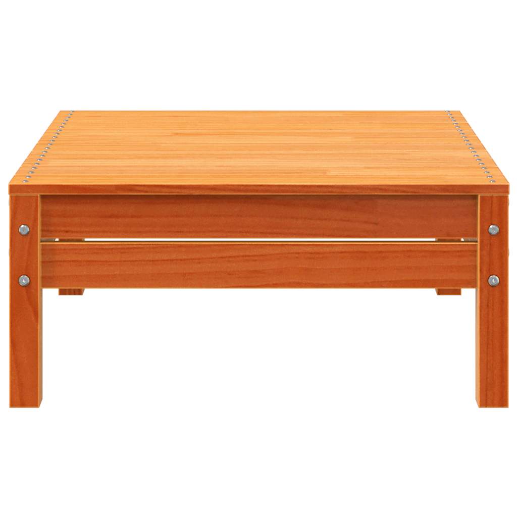 Divano Giardino 2 Posti e Poggiapiedi-Sofa da Giardino-Divanetto da esterno Marrone Cera Massello Pino