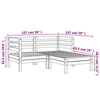 Divano da Giardino 2Posti con Poggiapiedi Legno Pino Impregnato