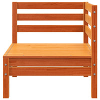 Divano da Giardino a 3 Posti Marrone Cera Legno Massello Pino 838030