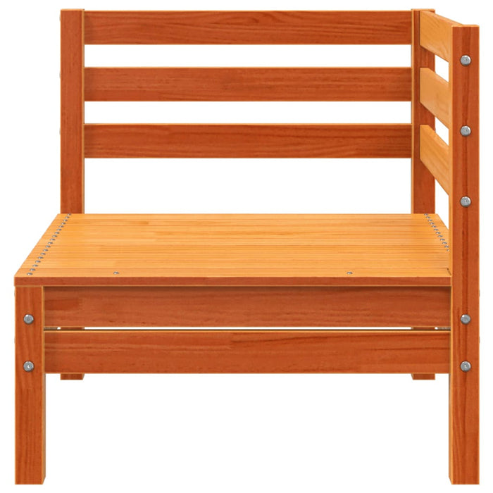 Divano da Giardino a 3 Posti Marrone Cera Legno Massello Pino 838030