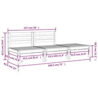 Divano da Giardino a 3 Posti in Legno Massello di Pino