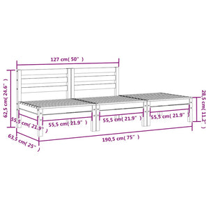 Divano da Giardino a 3 Posti in Legno Massello di Pino 838033