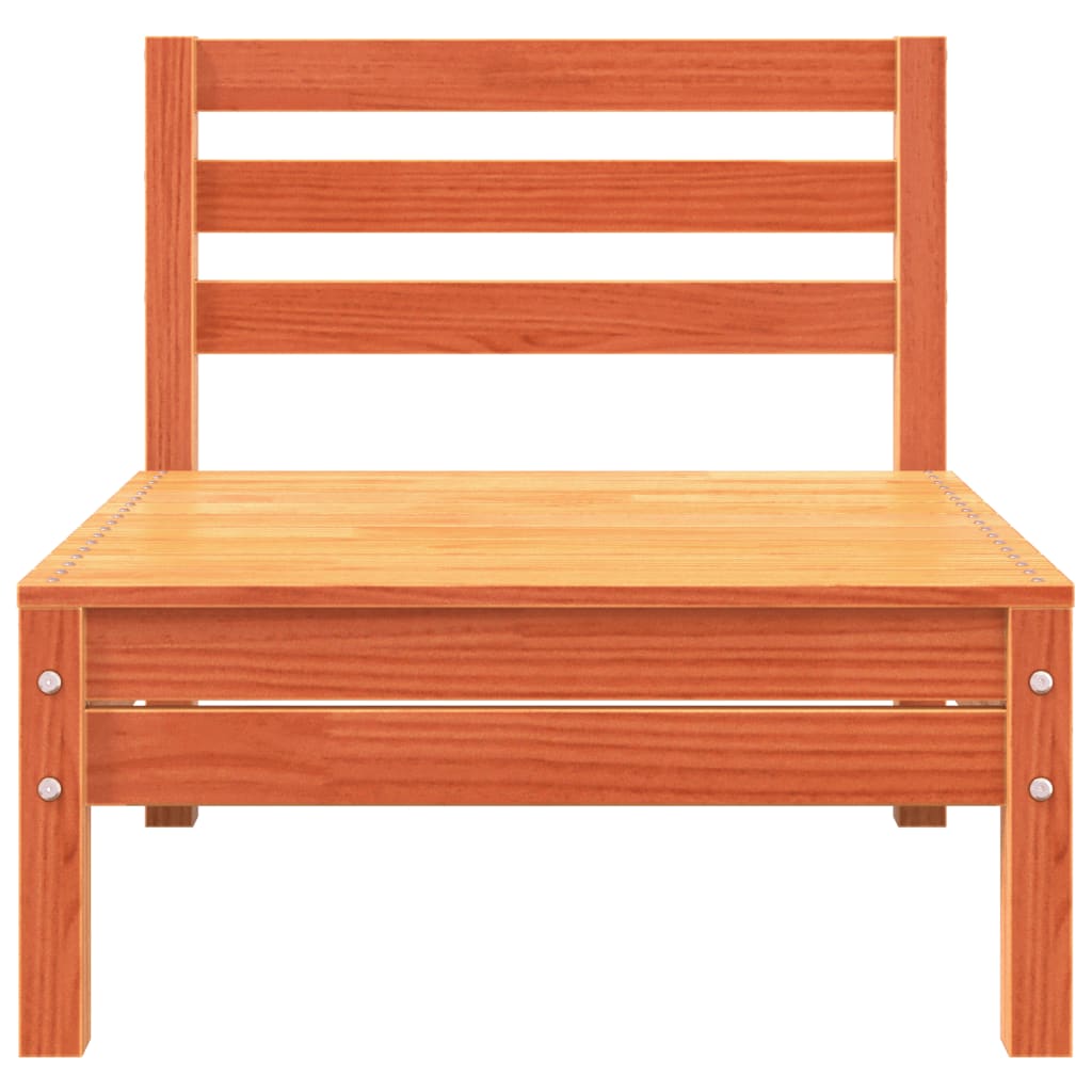 Divano da Giardino a 3 Posti Marrone Cera Legno Massello Pino 838037