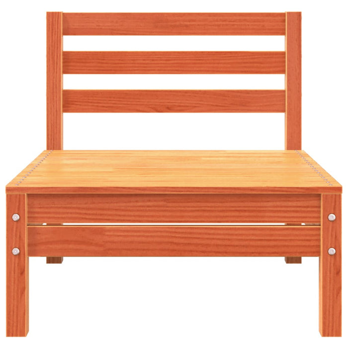 Divano da Giardino a 3 Posti Marrone Cera Legno Massello Pino 838037