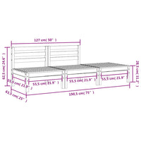 Divano da Giardino a 3 Posti Marrone Cera Legno Massello Pino 838037