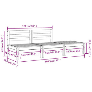 Divano da Giardino a 3 Posti Marrone Cera Legno Massello Pino 838037