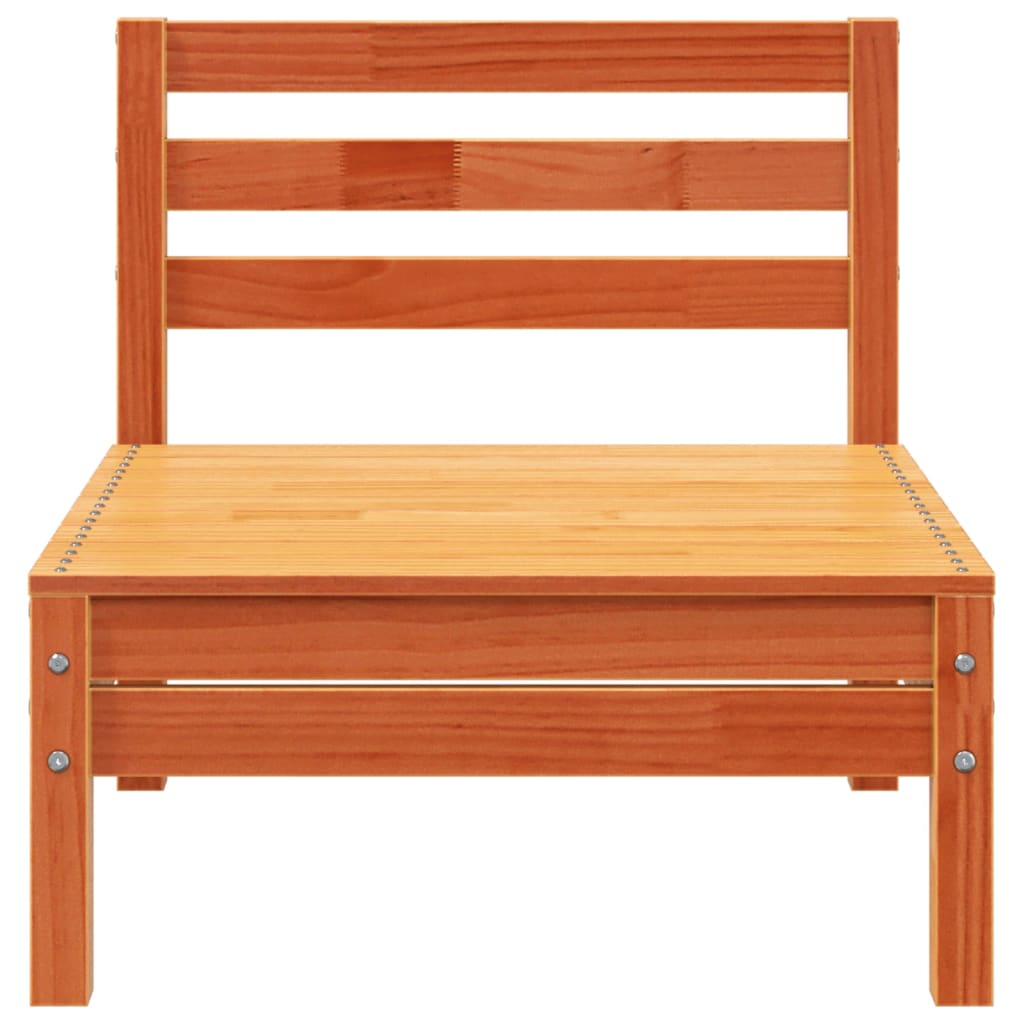 Divano Giardino 3 Posti e Poggiapiedi-Sofa da Giardino-Divanetto da esterno Marrone Cera Massello Pino