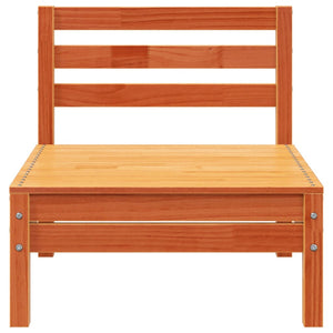 Divano Giardino 3 Posti e Poggiapiedi-Sofa da Giardino-Divanetto da esterno Marrone Cera Massello Pino