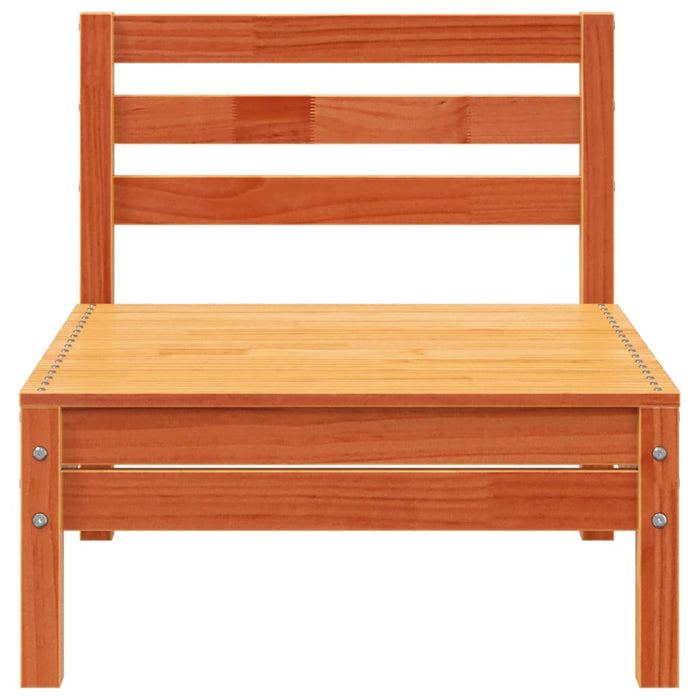 Divano Giardino 3 Posti e Poggiapiedi-Sofa da Giardino-Divanetto da esterno Marrone Cera Massello Pino