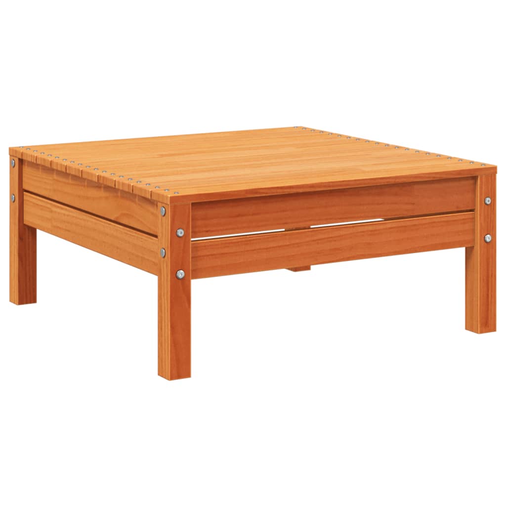 Divano Giardino 3 Posti e Poggiapiedi-Sofa da Giardino-Divanetto da esterno Marrone Cera Massello Pino