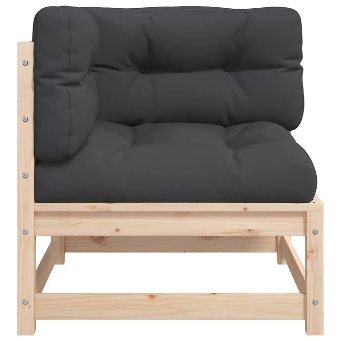 Divano Angolare da Giardino con Cuscini Legno Massello di Pino 838061