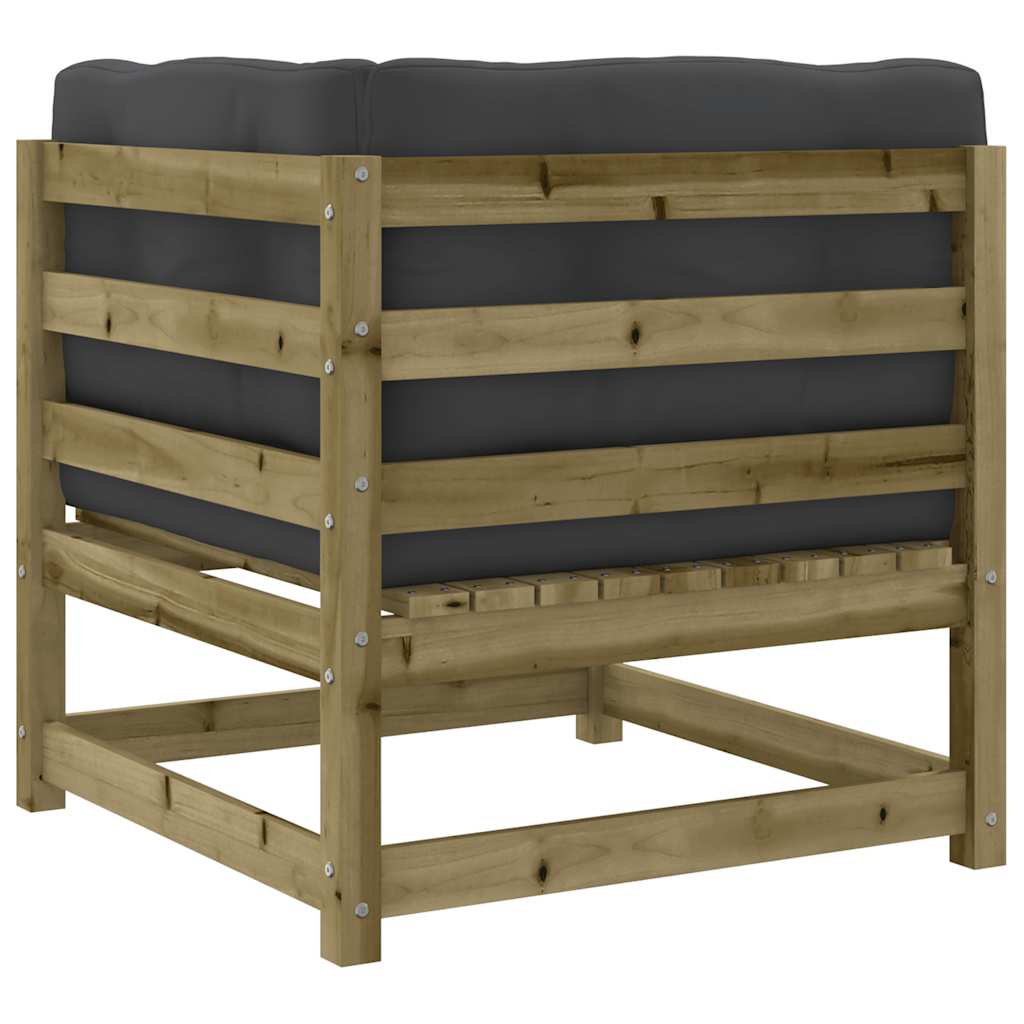 Divano Angolare da Giardino con Cuscini-Sofa da Giardino-Divanetto da esterno Legno Impregnato Pino 996018