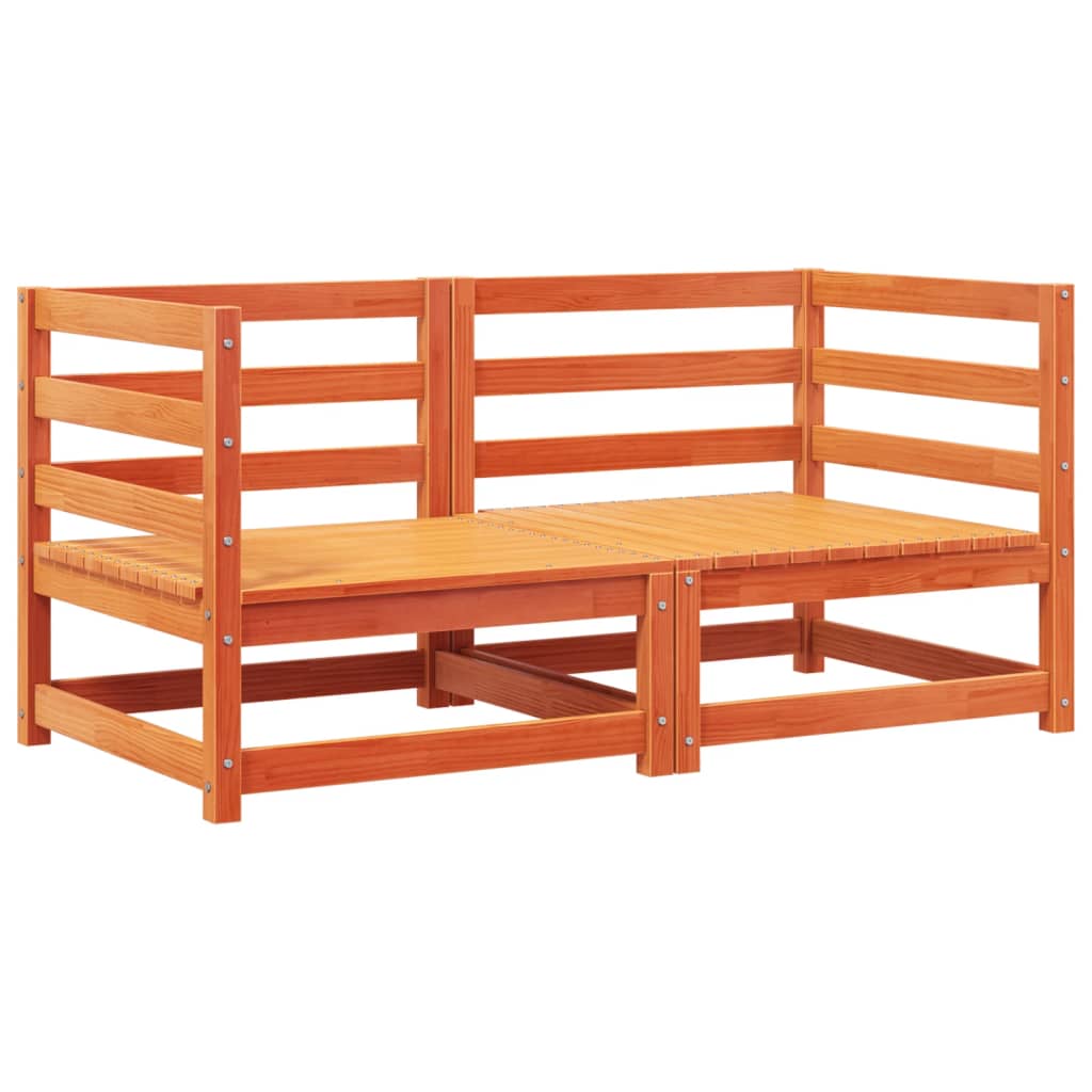 Divani Angolari Giardino Cuscini 2pz Marrone Cera Massello Pino 838074