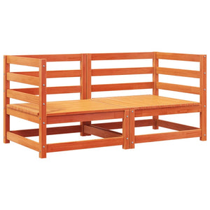 Divani Angolari Giardino Cuscini 2pz Marrone Cera Massello Pino 838074