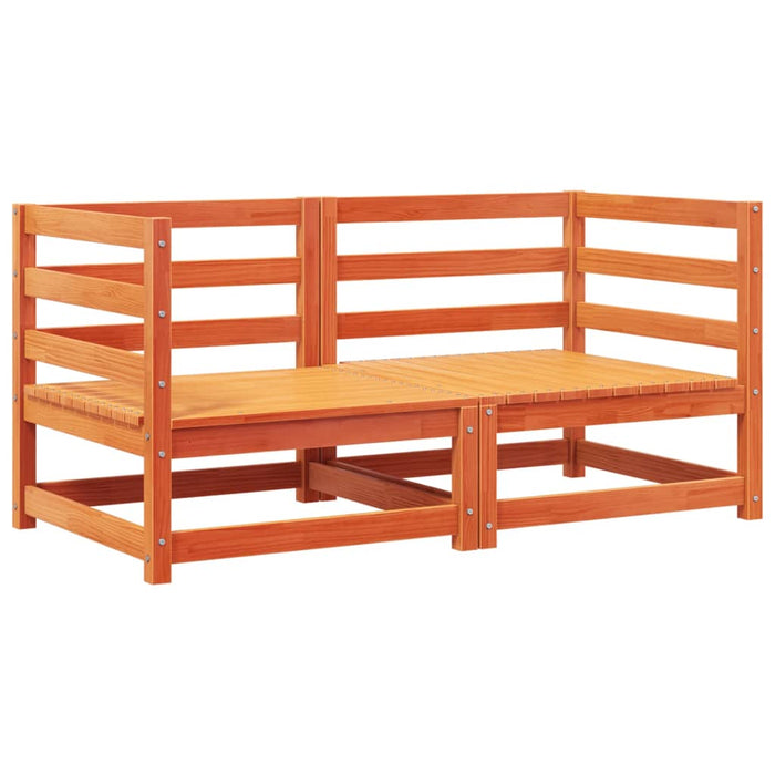 Divani Angolari Giardino Cuscini 2pz Marrone Cera Massello Pino 838074