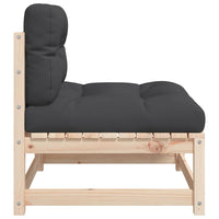 Divano Giardino Senza Braccioli con Cuscini-Sofa da Giardino-Divanetto da esterno Legno Massello Pino 345475