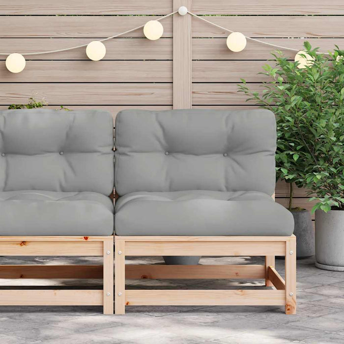 Divano Giardino Senza Braccioli con Cuscini-Sofa da Giardino-Divanetto da esterno Legno Massello Pino 796805