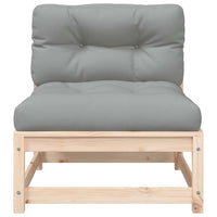 Divano Giardino Senza Braccioli con Cuscini-Sofa da Giardino-Divanetto da esterno Legno Massello Pino 796805