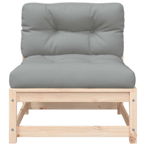 Divano Giardino Senza Braccioli con Cuscini-Sofa da Giardino-Divanetto da esterno Legno Massello Pino 796805