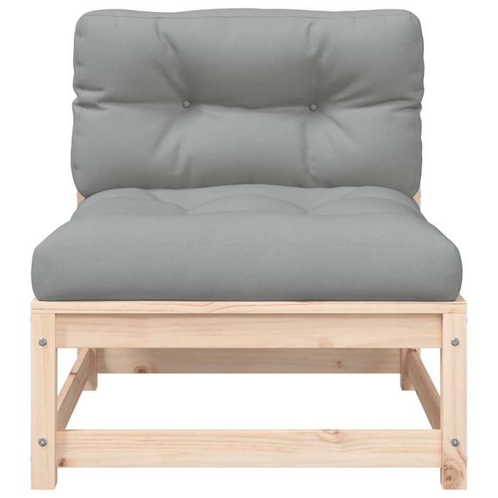 Divano Giardino Senza Braccioli con Cuscini-Sofa da Giardino-Divanetto da esterno Legno Massello Pino 796805