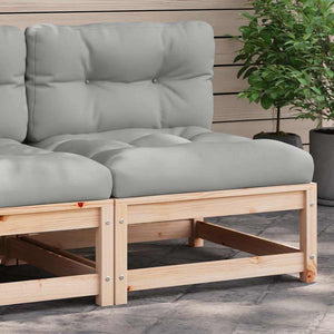 Divano Giardino Senza Braccioli con Cuscini-Sofa da Giardino-Divanetto da esterno Legno Massello Pino 796805