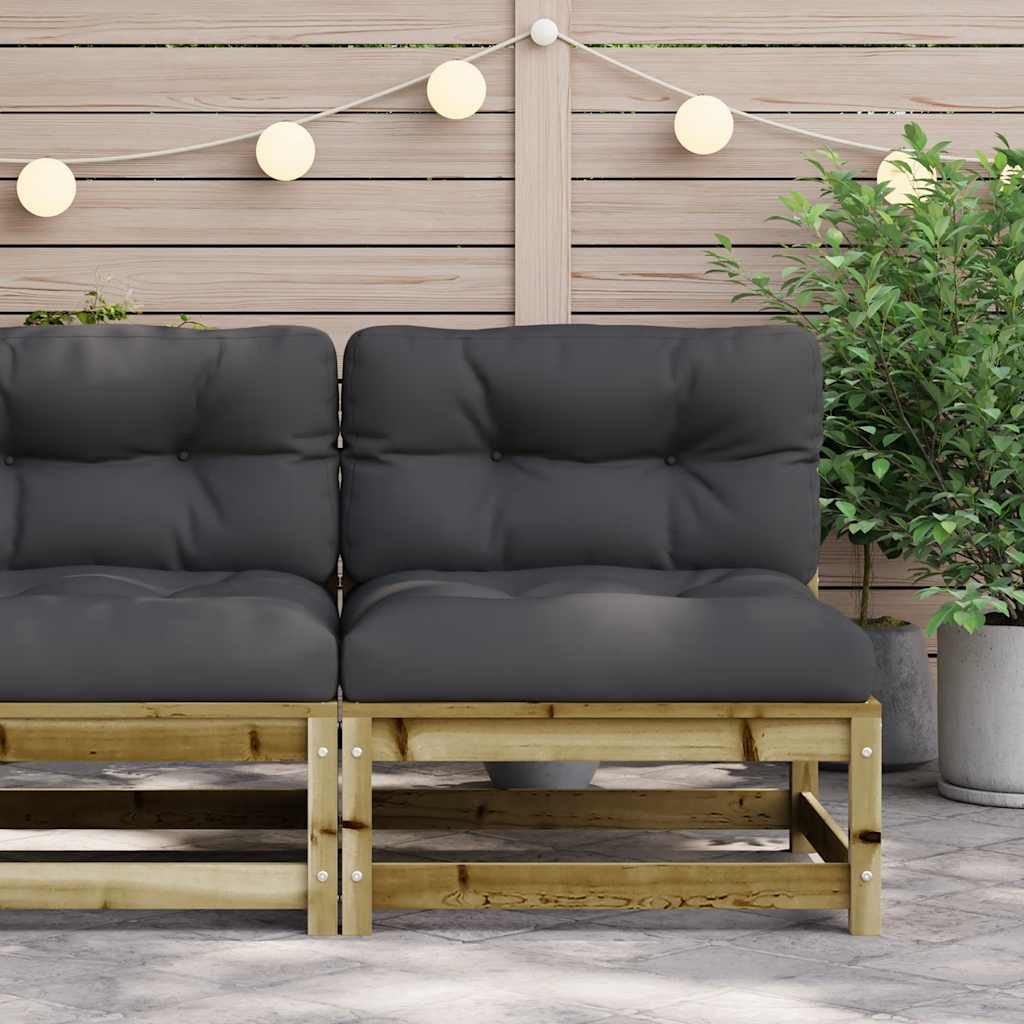 Divano Giardino Senza Braccioli Cuscini-Sofa da Giardino-Divanetto da esterno Legno Pino Impregnato 999525