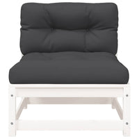 Divani Giardino Senza Braccioli con Cuscini 2 pz Pino Bianco 838087