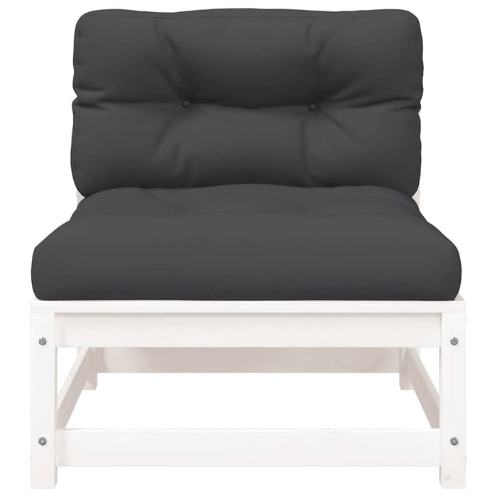 Divani Giardino Senza Braccioli con Cuscini 2 pz Pino Bianco 838087