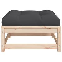 Poggiapiedi da Giardino con Cuscino in Legno Massello di Pino 838093