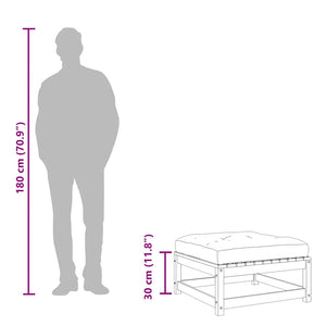 Poggiapiedi da Giardino con Cuscino in Legno Massello di Pino