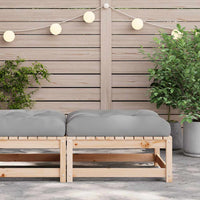 Poggiapiedi da Giardino con Cuscino in Legno Massello di Pinocod mxl 86497