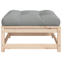 Poggiapiedi da Giardino con Cuscino in Legno Massello di Pino 838094